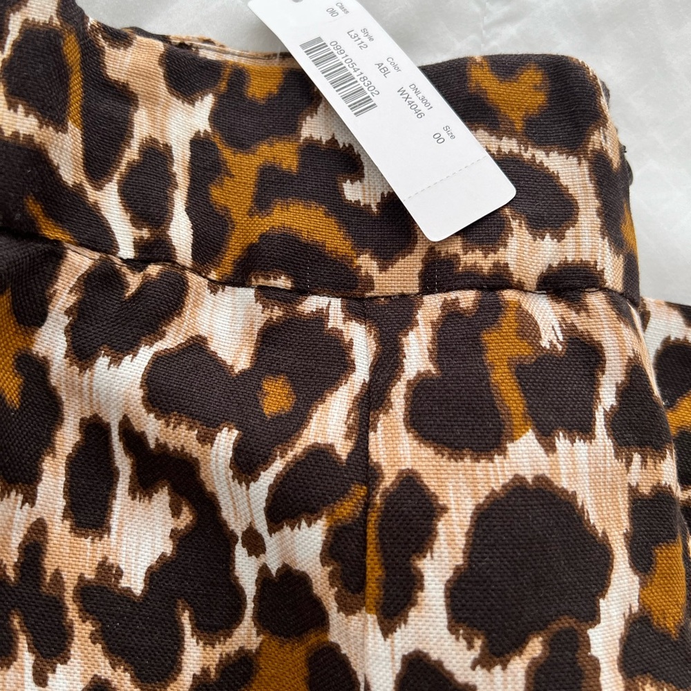 NWT J.Crew Linen Pencil Skirt in Leopard Print - Picture 7 of 7
